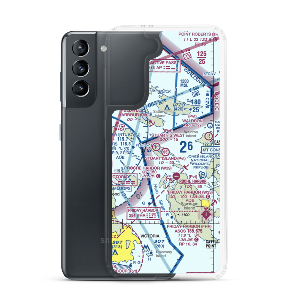 Stuart Island Airpark (7WA5) VFR Sectional Samsung Case Samsung Galaxy S21 model shown