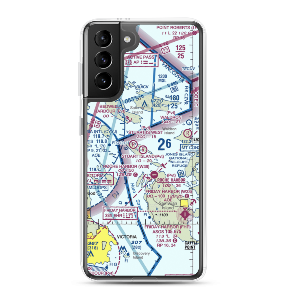 Stuart Island Airpark (7WA5) VFR Sectional Samsung Case Samsung Galaxy S21 Plus model shown