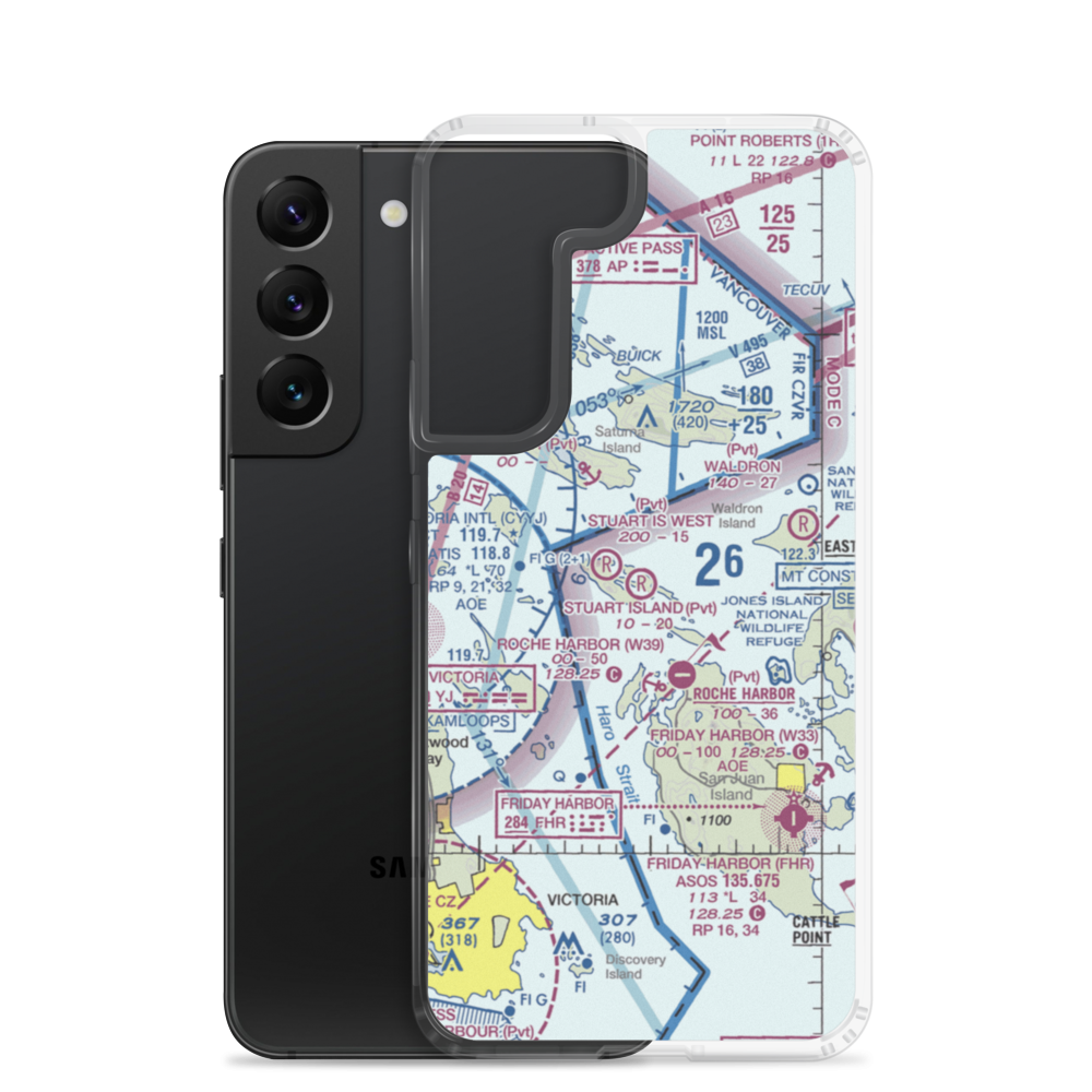 Stuart Island Airpark (7WA5) VFR Sectional Samsung Case Samsung Galaxy S22 model shown