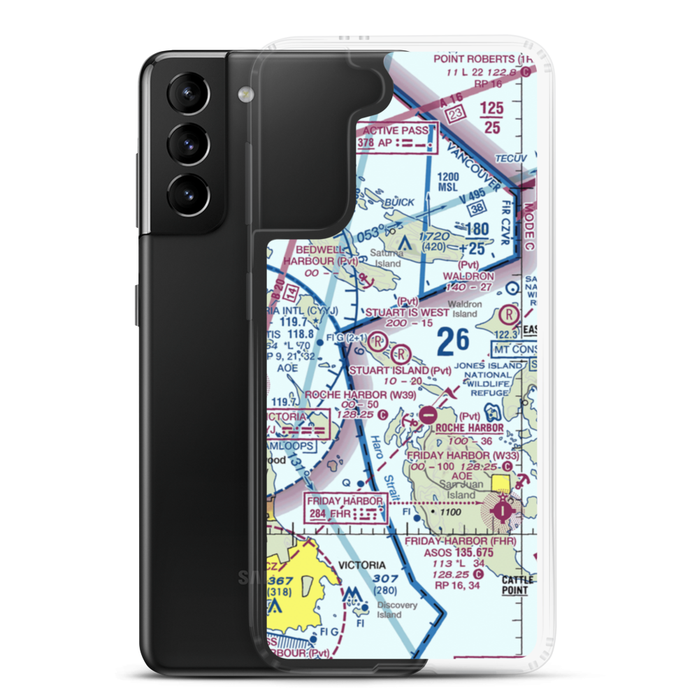Stuart Island Airpark (SSW) VFR Sectional Samsung Case Samsung Galaxy S21 Plus model shown
