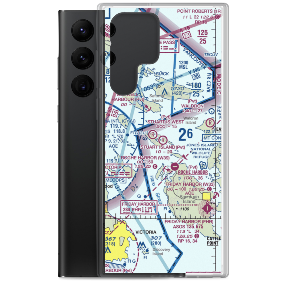 Stuart Island Airpark (SSW) VFR Sectional Samsung Case Samsung Galaxy S22 Ultra model shown