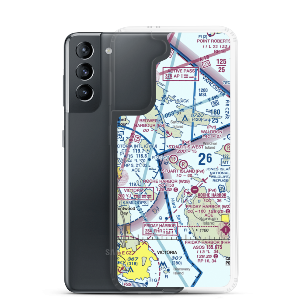 Stuart Island West Airport (2WA3) VFR Sectional Samsung Case Samsung Galaxy S21 model shown