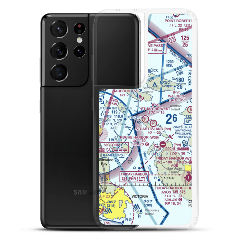 Stuart Island West Airport (2WA3) VFR Sectional Samsung Case Samsung Galaxy S21 Ultra model shown
