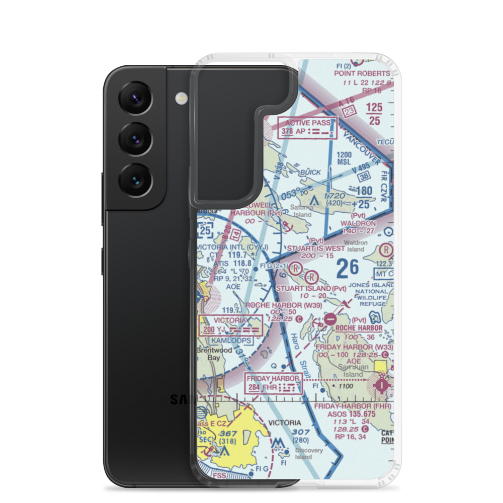 Stuart Island West Airport (2WA3) VFR Sectional Samsung Case Samsung Galaxy S22 model shown