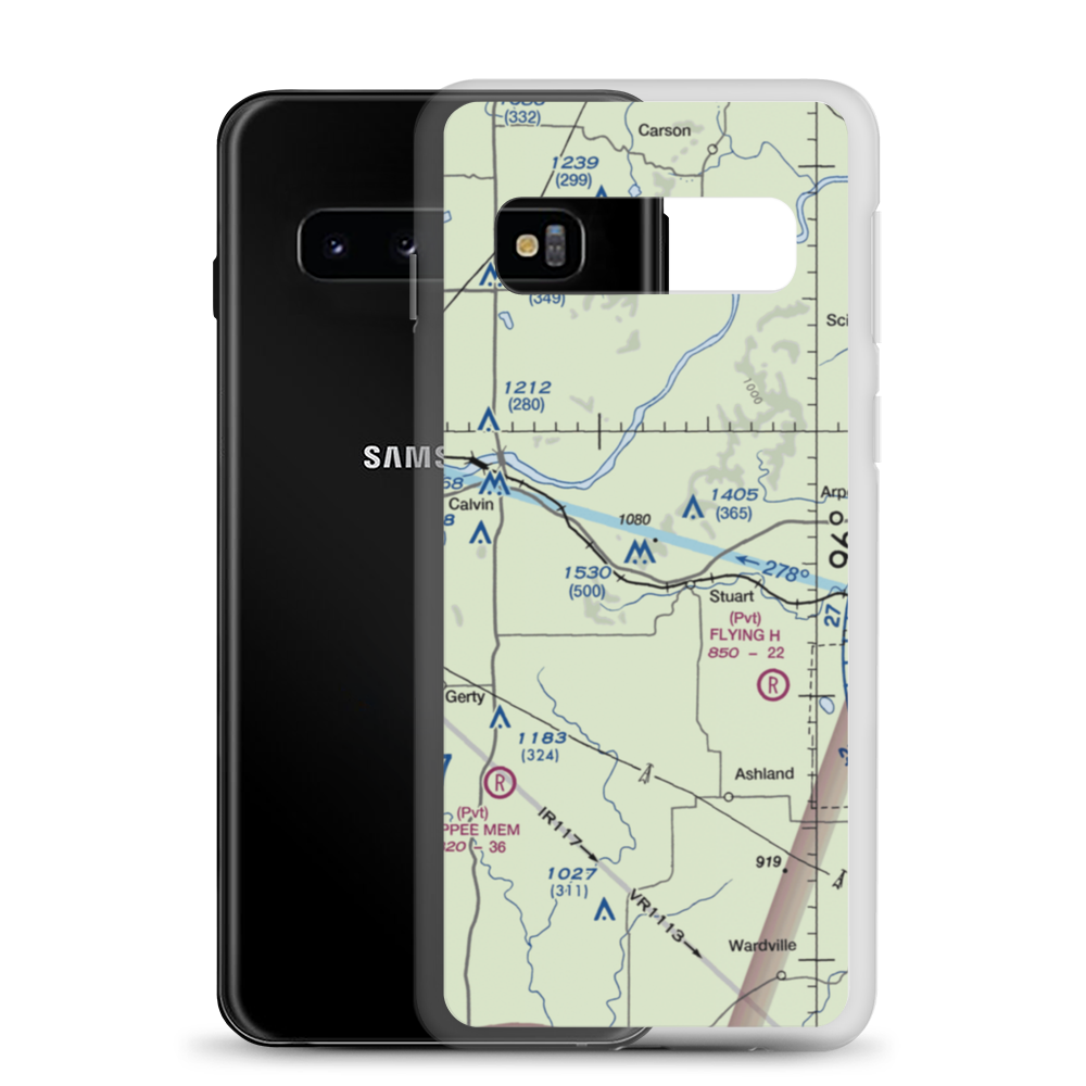 Stuart Mountain Airpark (OL19) VFR Sectional Samsung Case Samsung Galaxy S10 model shown