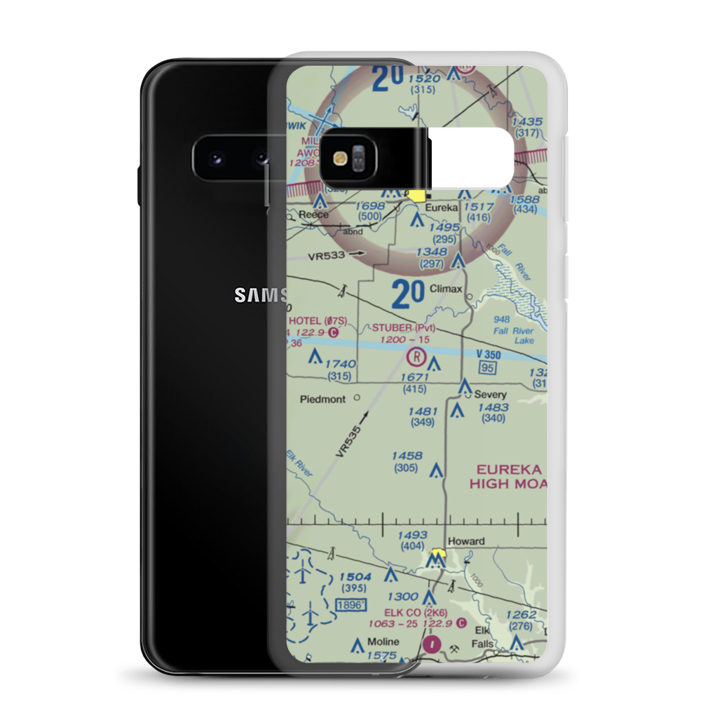 Stuber Flying Ranch Airport (2KS2) VFR Sectional Samsung Case Samsung Galaxy S10 model shown