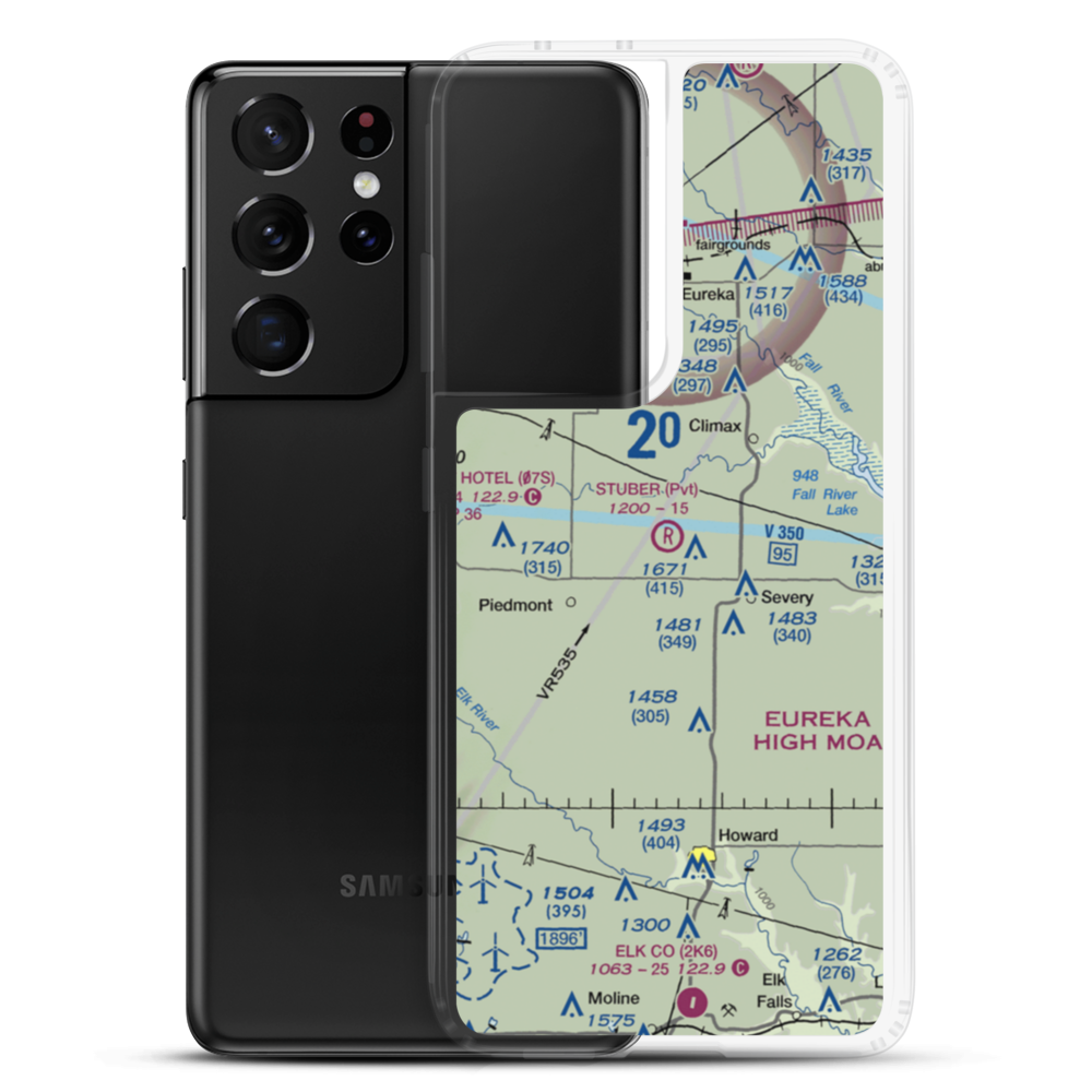 Stuber Flying Ranch Airport (2KS2) VFR Sectional Samsung Case Samsung Galaxy S21 Ultra model shown