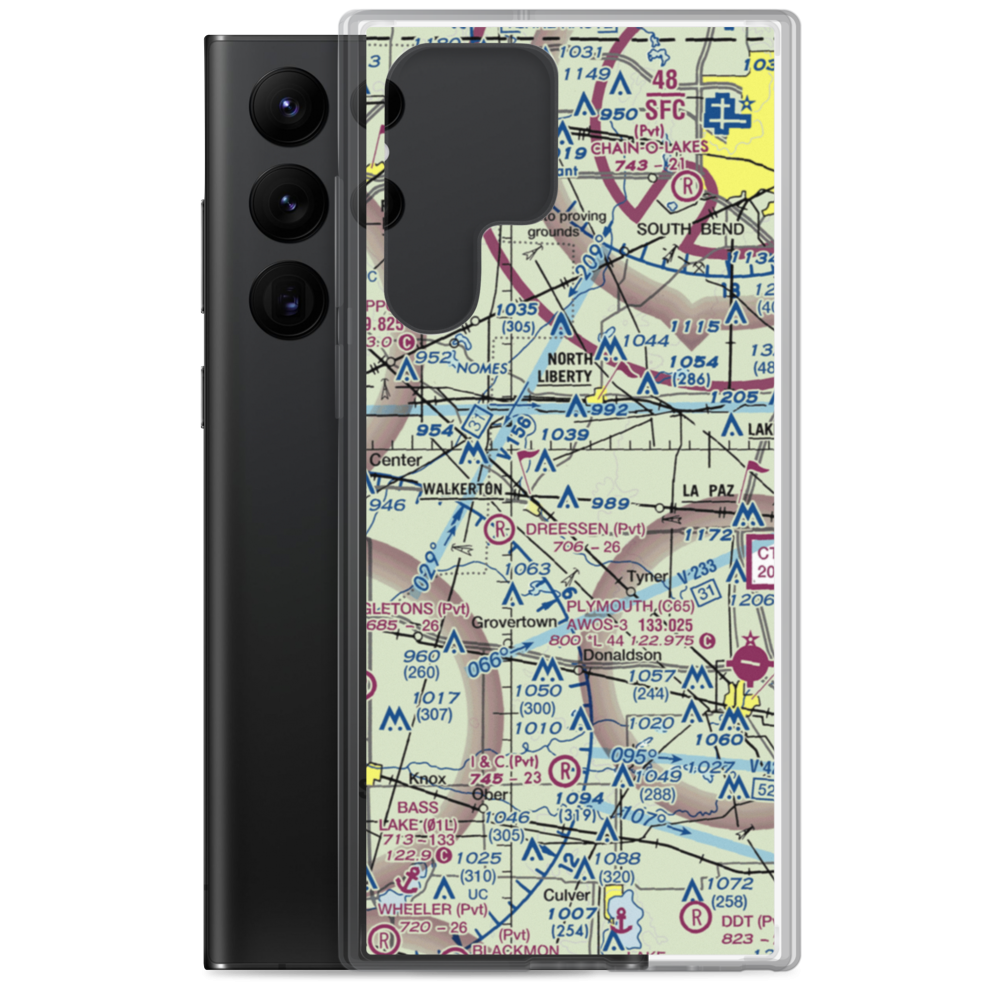 Stuntz & Hochstetler Pines Airport (59IN) VFR Sectional Samsung Case Samsung Galaxy S22 Ultra model shown