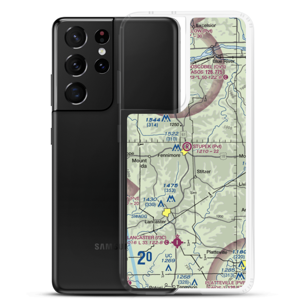 Stupek Farms Airport (8WI8) VFR Sectional Samsung Case Samsung Galaxy S21 Ultra model shown