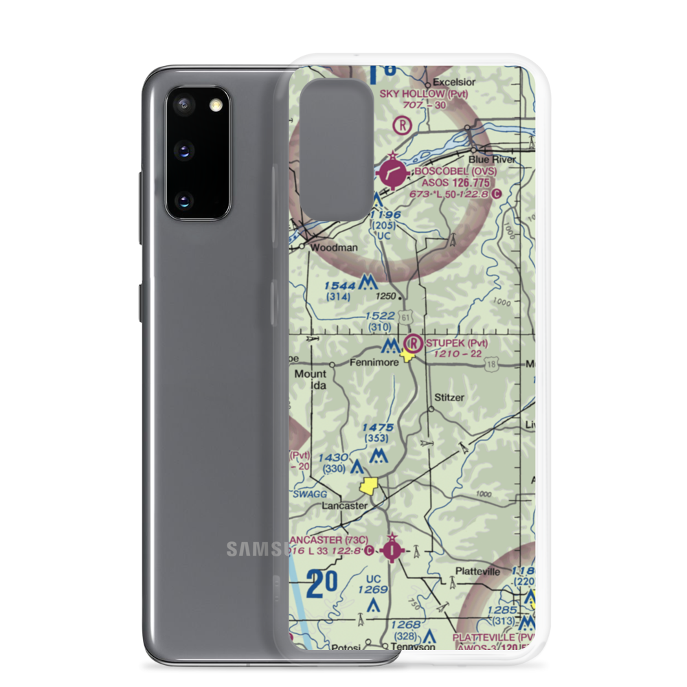 Stupek Farms Airport (8WI8) VFR Sectional Samsung Case Samsung Galaxy S20 model shown
