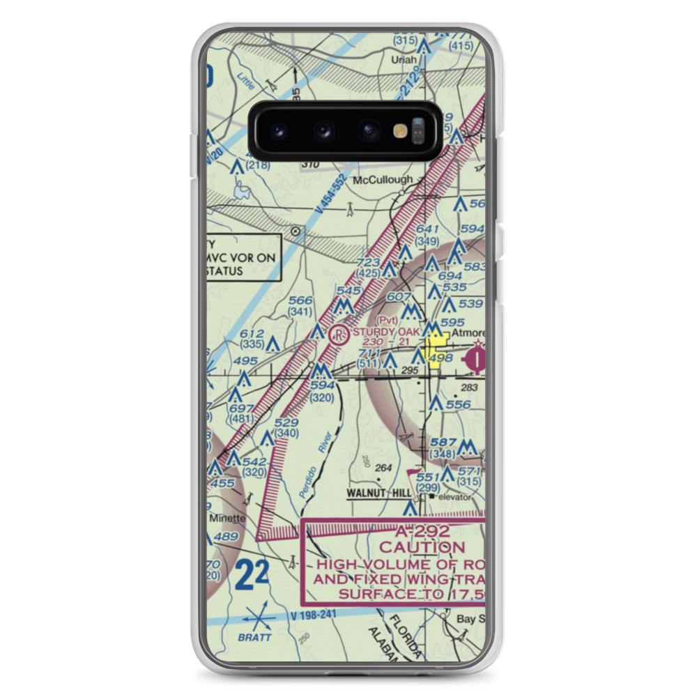 Sturdy Oak Farm Airport (AL33) VFR Sectional Samsung Case Samsung Galaxy S10+ model shown