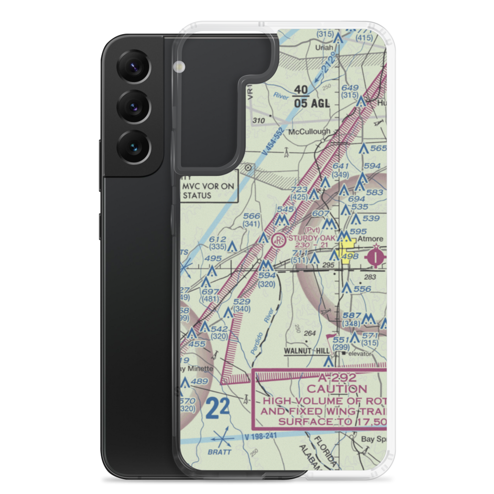 Sturdy Oak Farm Airport (AL33) VFR Sectional Samsung Case Samsung Galaxy S22 Plus model shown