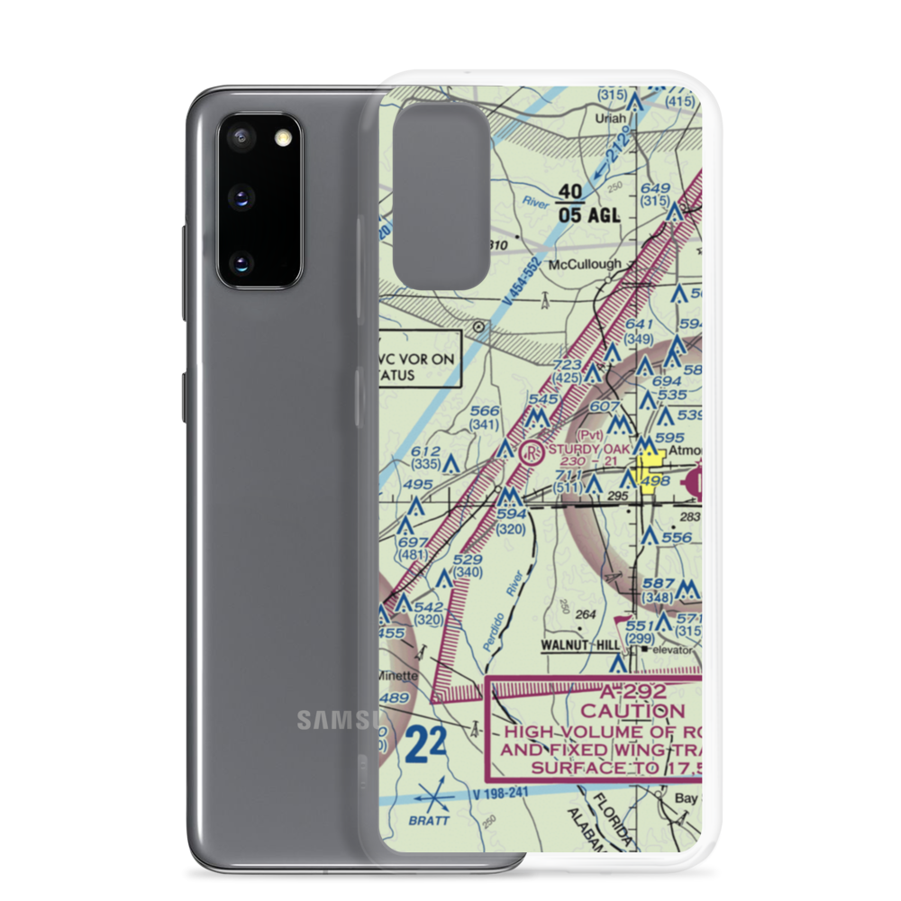 Sturdy Oak Farm Airport (AL33) VFR Sectional Samsung Case Samsung Galaxy S20 model shown