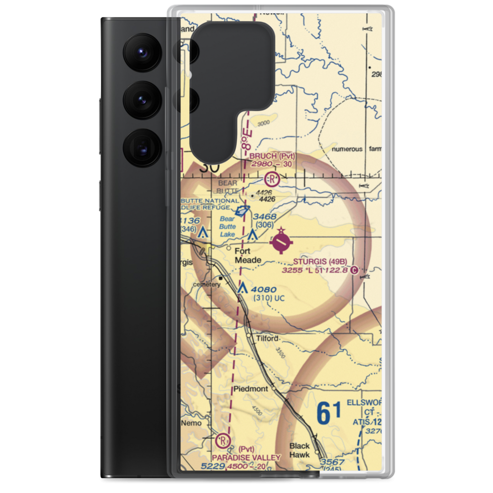 Sturgis Municipal Airport (49B) VFR Sectional Samsung Case Samsung Galaxy S22 Ultra model shown