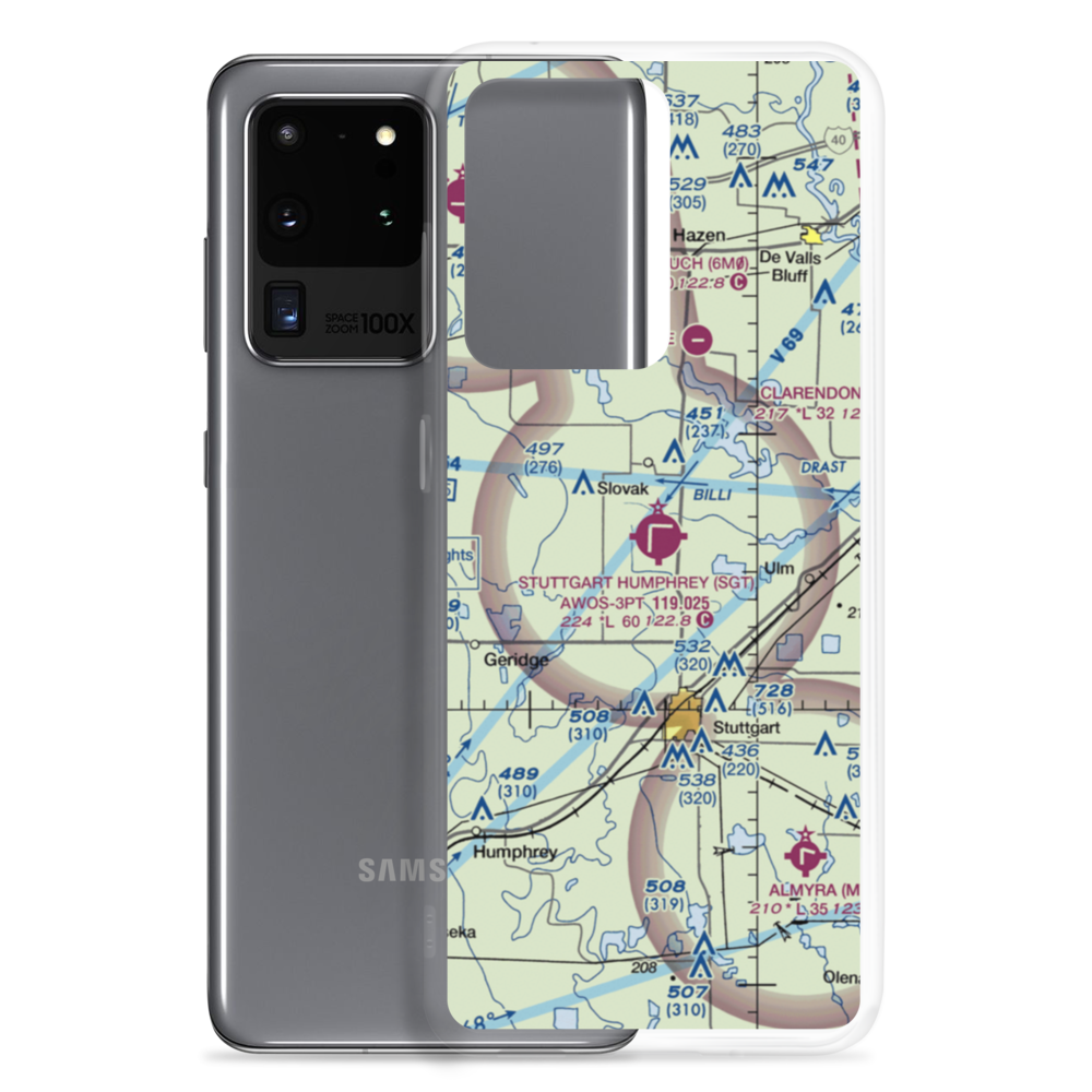 Stuttgart Municipal Airport / Carl Humphrey Field (SGT) VFR Sectional Samsung Case Samsung Galaxy S20 Ultra model shown