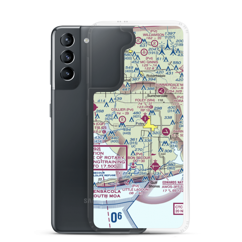 Styron Airport (AL15) VFR Sectional Samsung Case Samsung Galaxy S21 model shown