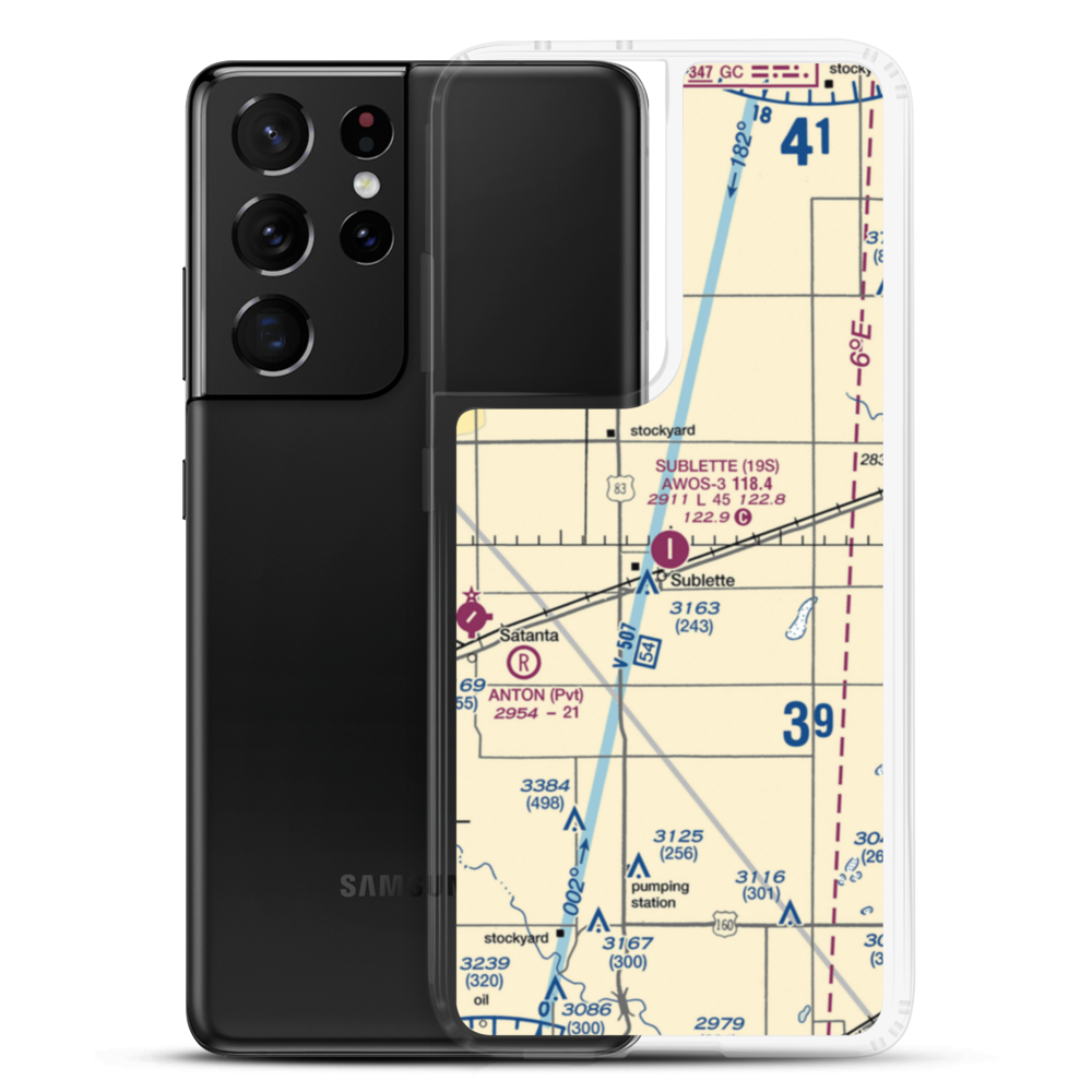 Sublette Municipal Airport (19S) VFR Sectional Samsung Case Samsung Galaxy S21 Ultra model shown