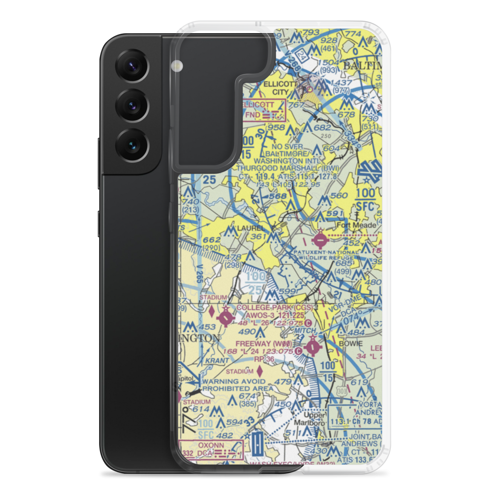 Suburban Airport (W18) VFR Sectional Samsung Case Samsung Galaxy S22 Plus model shown