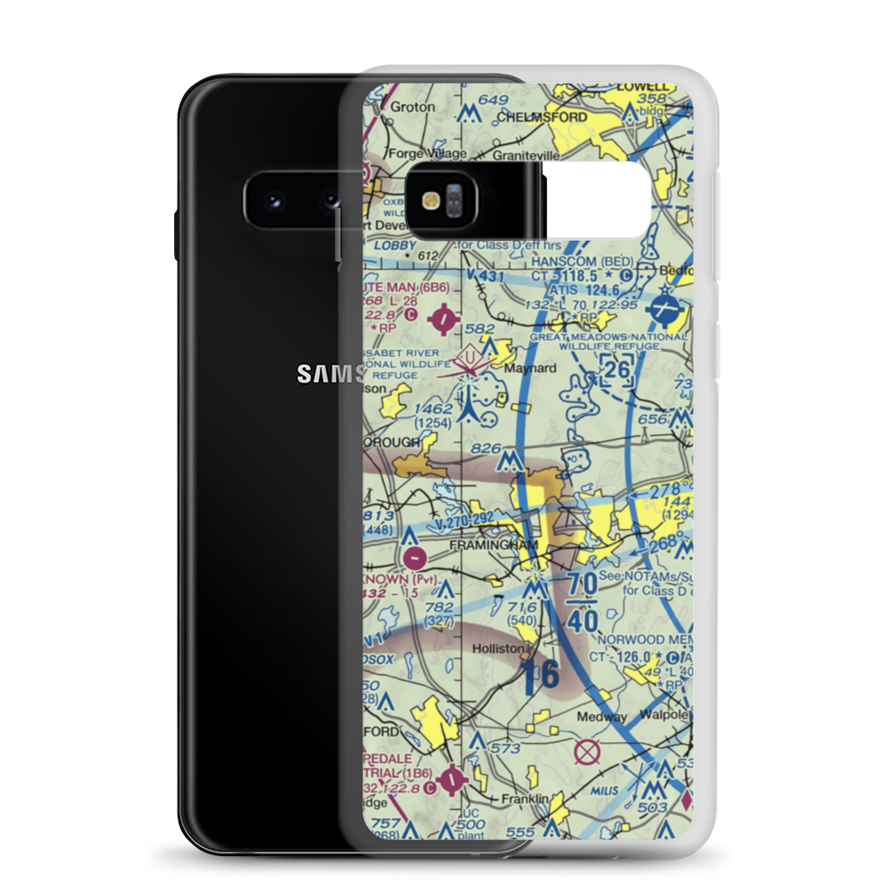 Sudbury Airport (MA70) VFR Sectional Samsung Case Samsung Galaxy S10 model shown