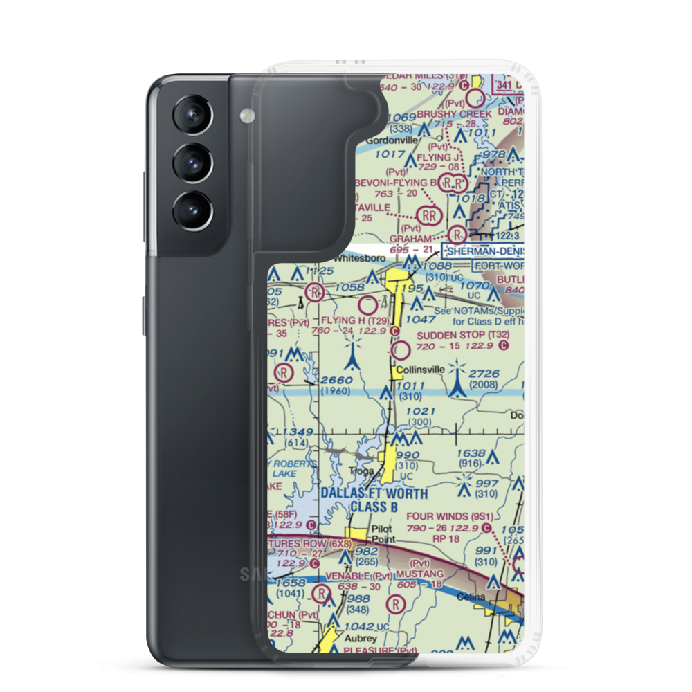 Sudden Stop Airport (T32) VFR Sectional Samsung Case Samsung Galaxy S21 model shown