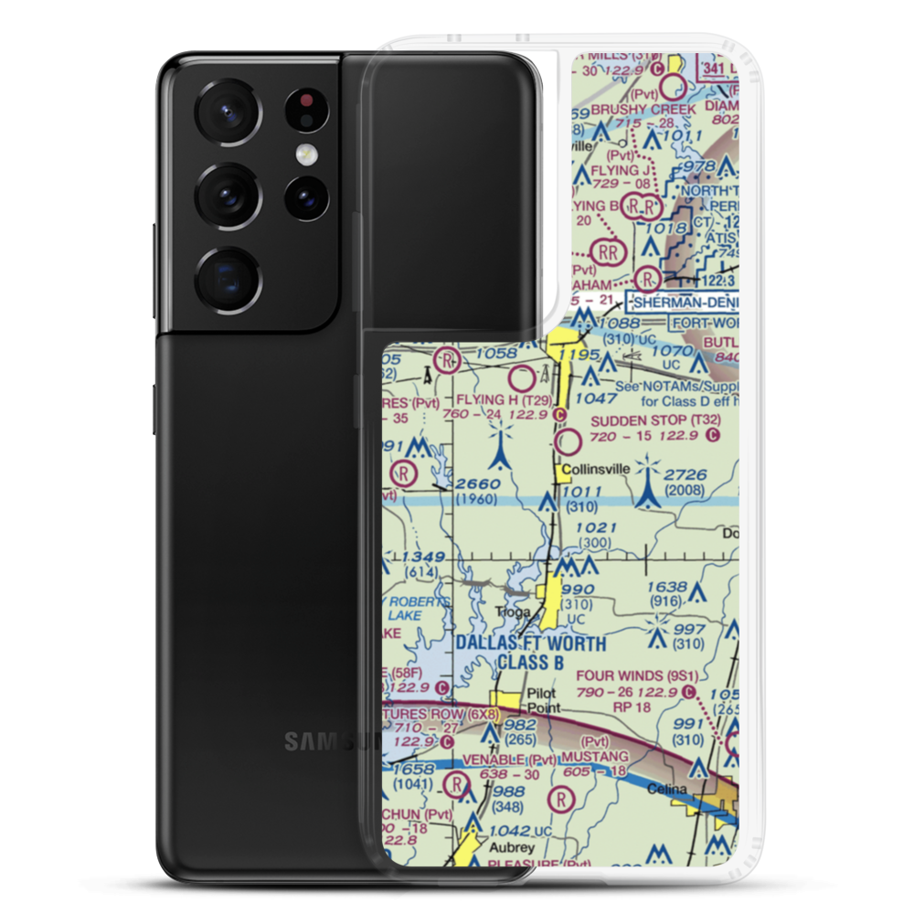 Sudden Stop Airport (T32) VFR Sectional Samsung Case Samsung Galaxy S21 Ultra model shown