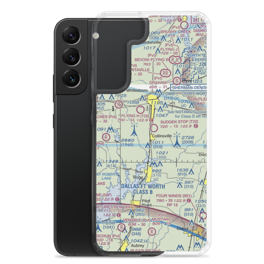 Sudden Stop Airport (T32) VFR Sectional Samsung Case Samsung Galaxy S22 Plus model shown