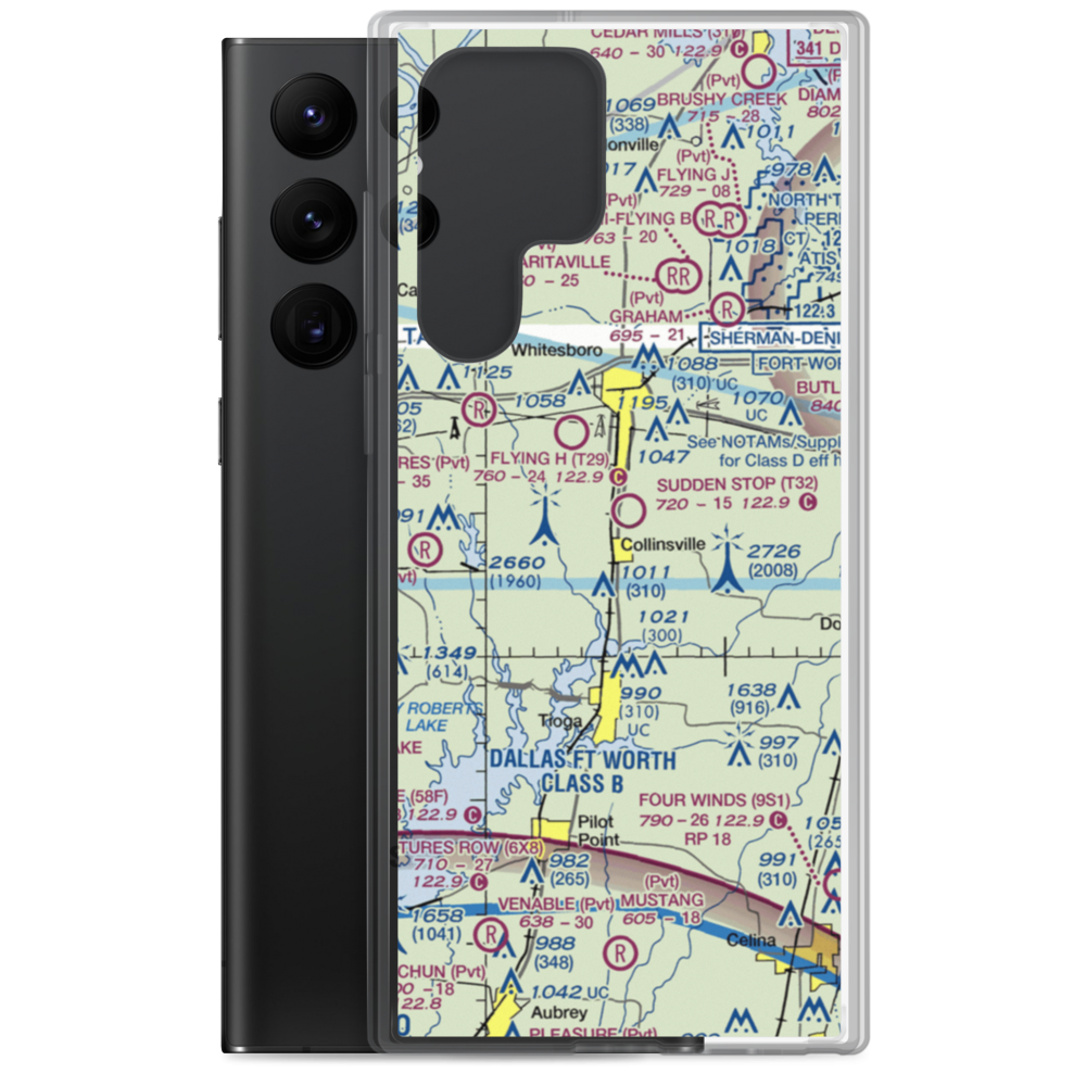 Sudden Stop Airport (T32) VFR Sectional Samsung Case Samsung Galaxy S22 Ultra model shown