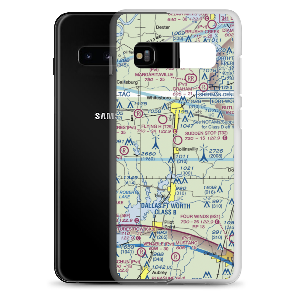 Sudden Stop Airport (T32) VFR Sectional Samsung Case Samsung Galaxy S10+ model shown