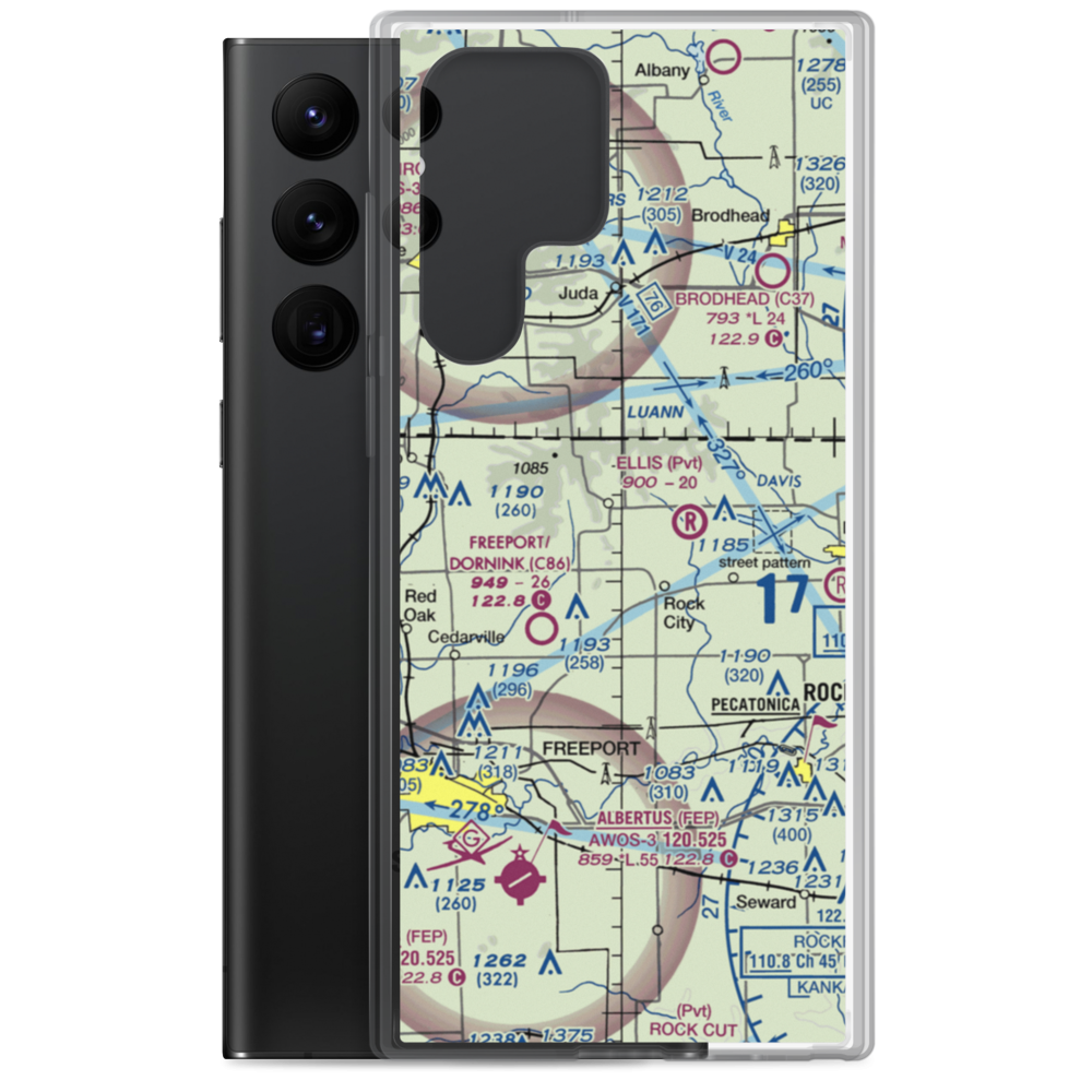 Sue Rock International Airport (IS93) VFR Sectional Samsung Case Samsung Galaxy S22 Ultra model shown