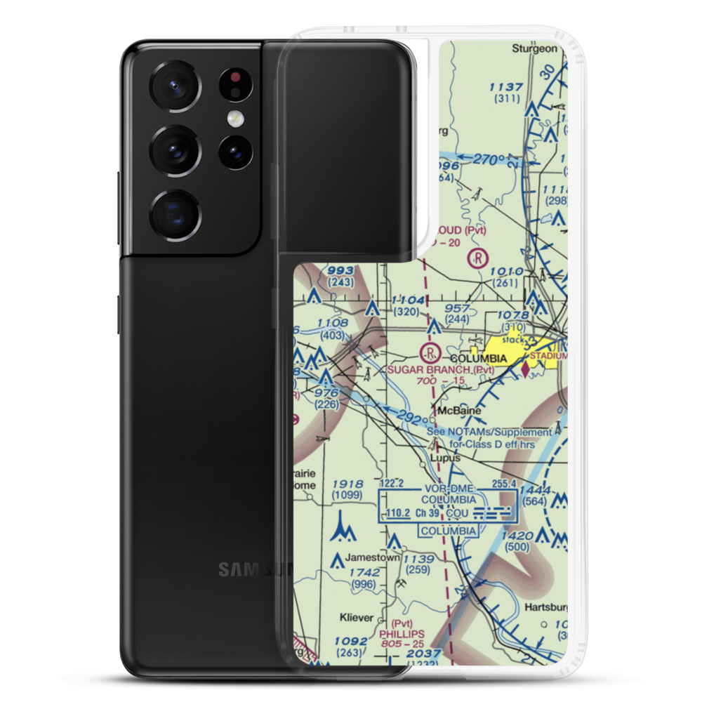 Sugar Branch Airport (MU32) VFR Sectional Samsung Case Samsung Galaxy S21 Ultra model shown