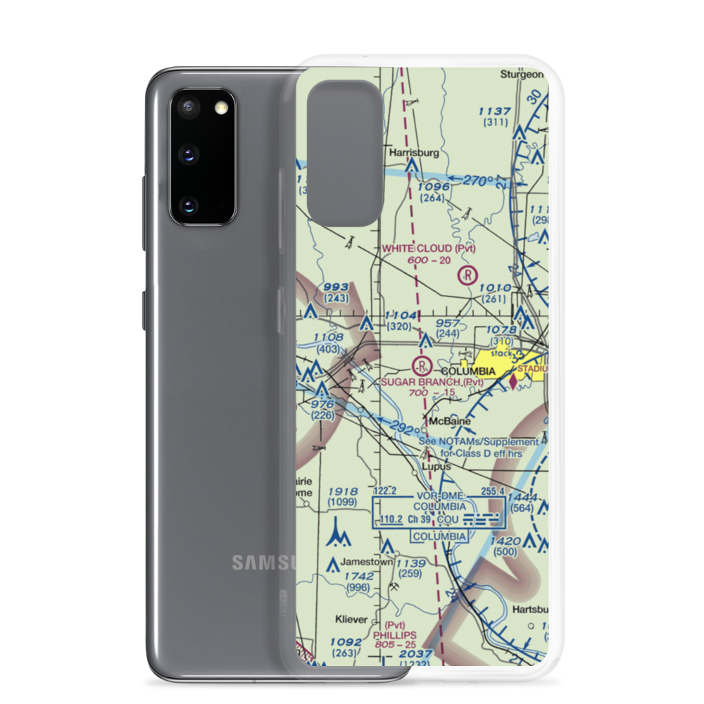 Sugar Branch Airport (MU32) VFR Sectional Samsung Case Samsung Galaxy S20 model shown