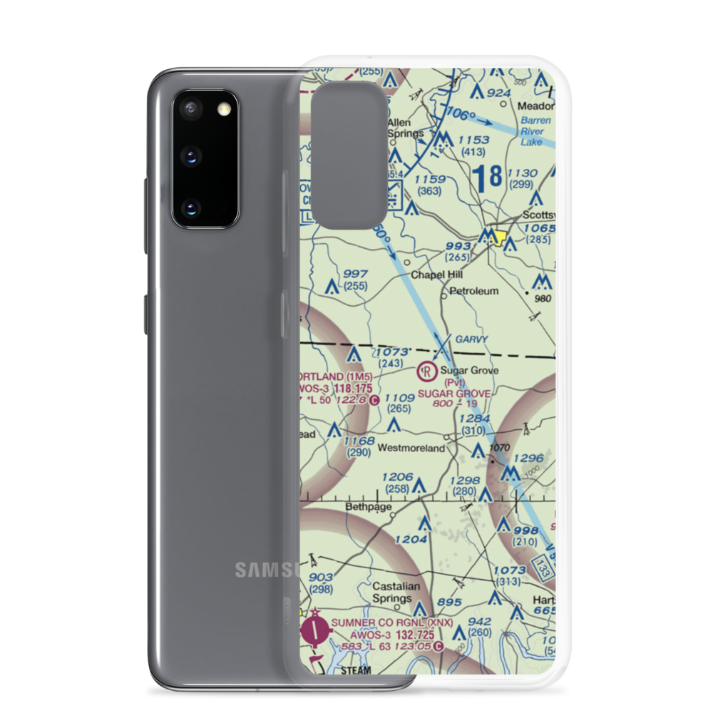 Sugar Grove Airport (38TN) VFR Sectional Samsung Case Samsung Galaxy S20 model shown