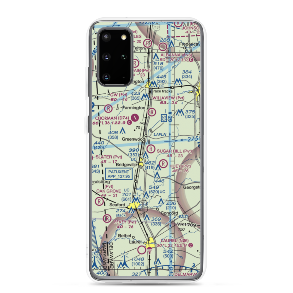 Sugar Hill Airport (DE17) VFR Sectional Samsung Case Samsung Galaxy S20 Plus model shown