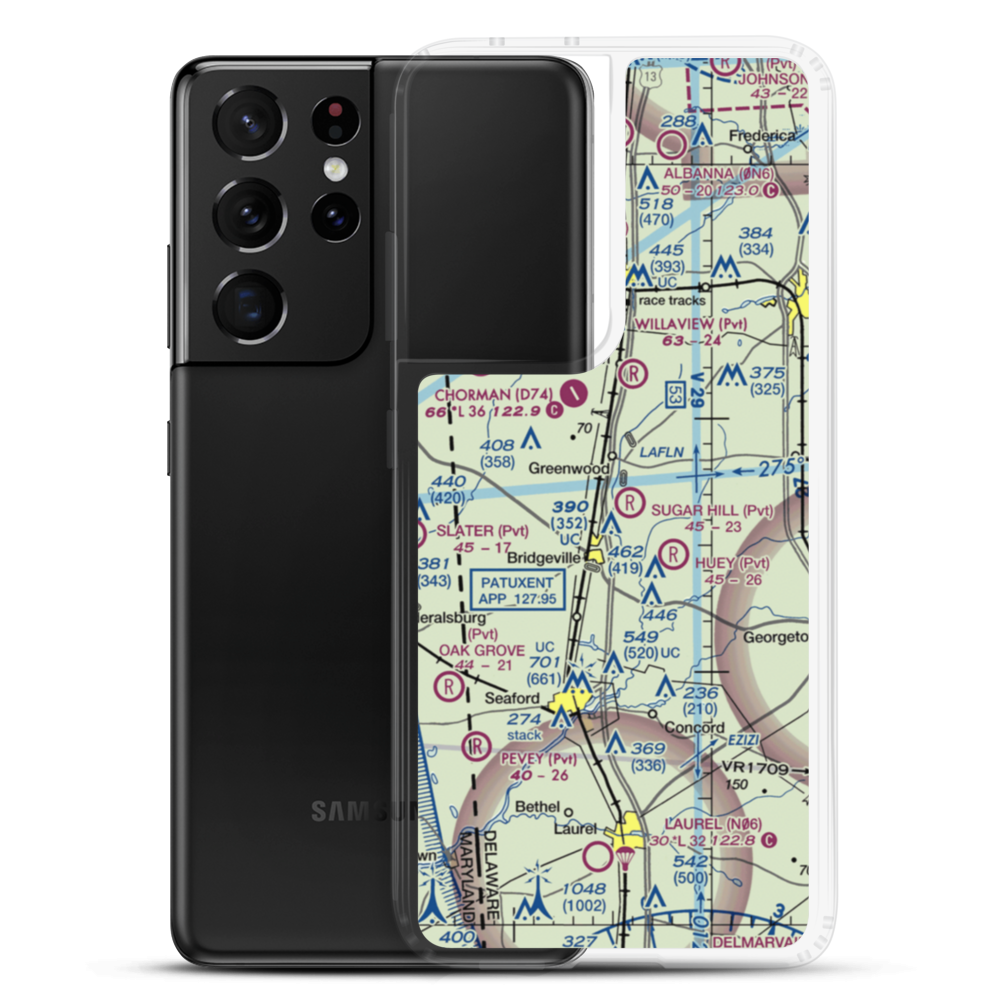 Sugar Hill Airport (DE17) VFR Sectional Samsung Case Samsung Galaxy S21 Ultra model shown