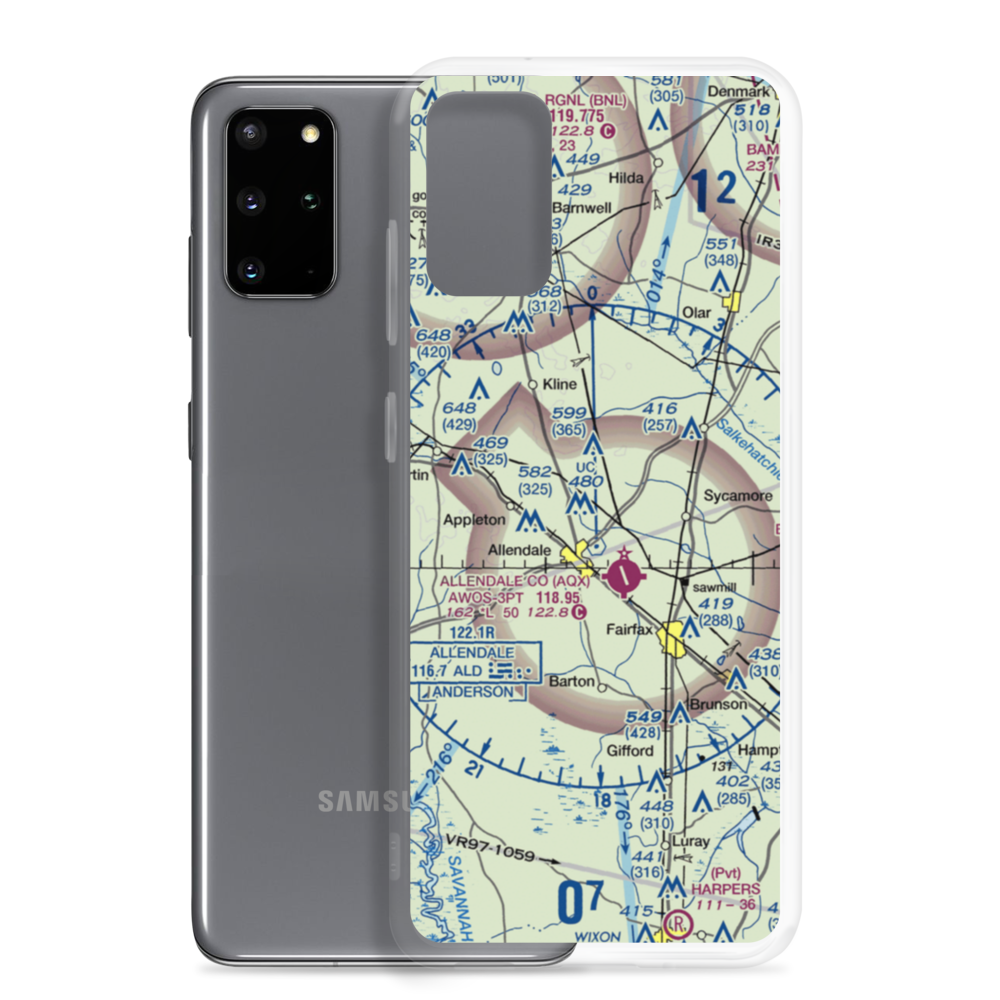 Sugar Hill Airport (SC01) VFR Sectional Samsung Case Samsung Galaxy S20 Plus model shown