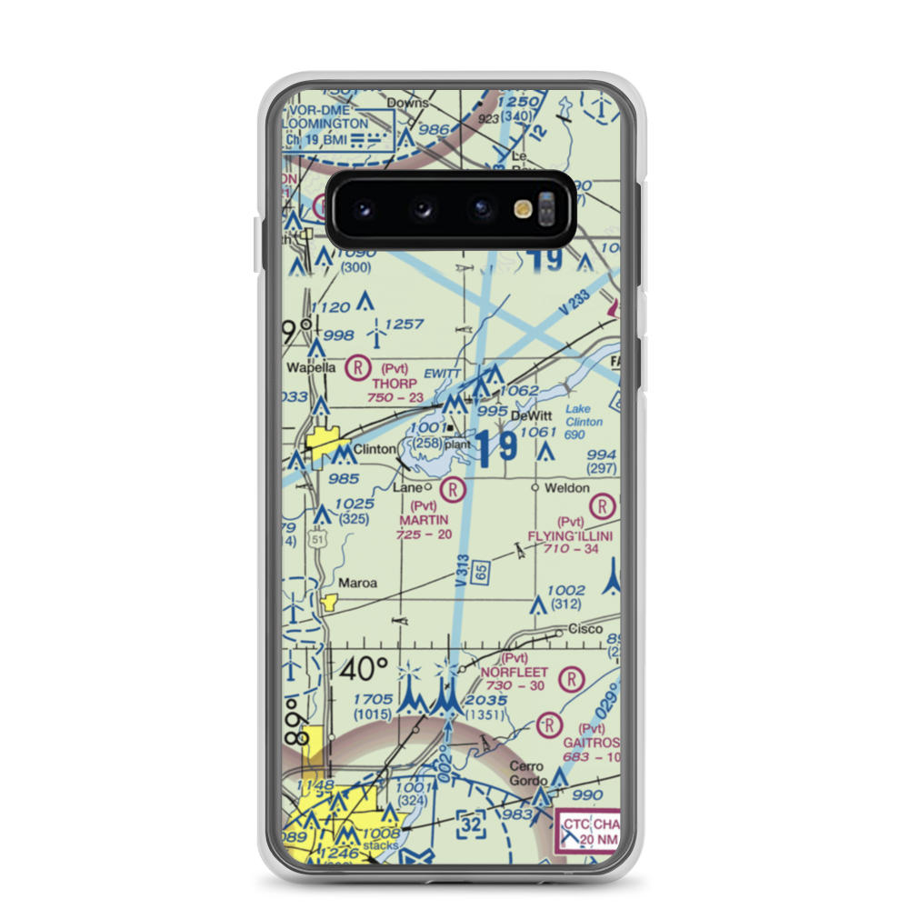 Sugar Hollow RLA Airport (IL27) VFR Sectional Samsung Case Samsung Galaxy S10 model shown