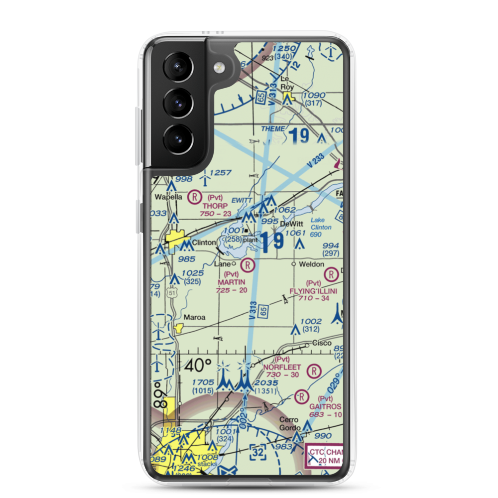 Sugar Hollow RLA Airport (IL27) VFR Sectional Samsung Case Samsung Galaxy S21 Plus model shown