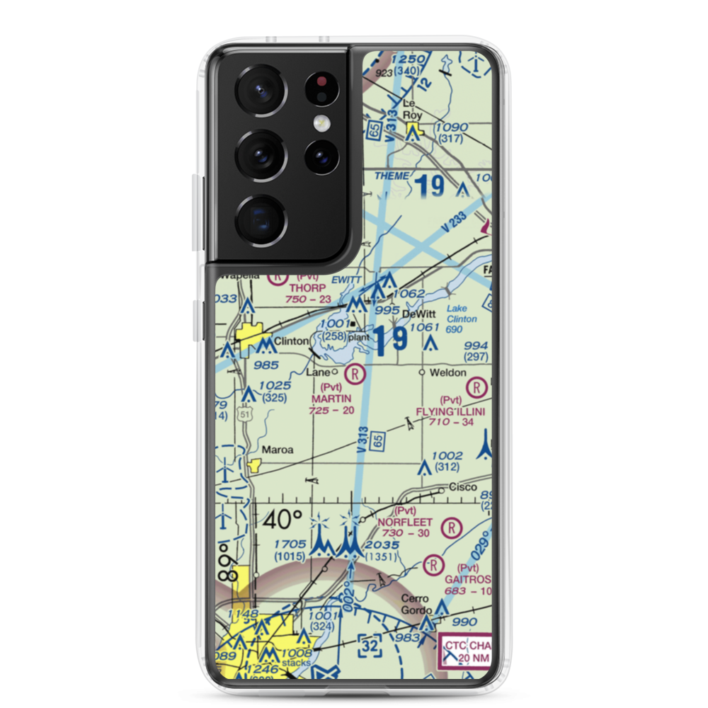 Sugar Hollow RLA Airport (IL27) VFR Sectional Samsung Case Samsung Galaxy S21 Ultra model shown
