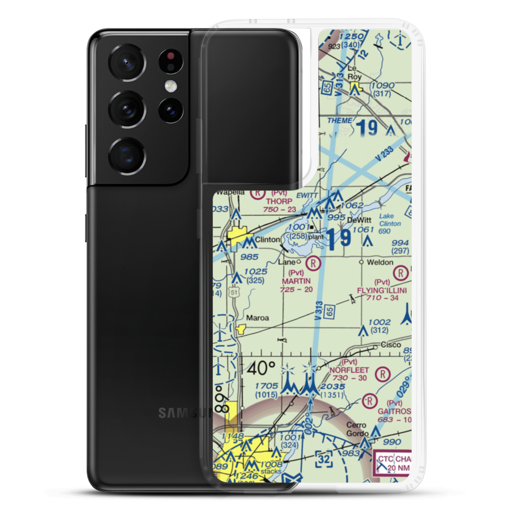 Sugar Hollow RLA Airport (IL27) VFR Sectional Samsung Case Samsung Galaxy S21 Ultra model shown