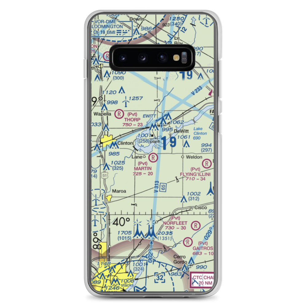 Sugar Hollow RLA Airport (IL27) VFR Sectional Samsung Case Samsung Galaxy S10+ model shown