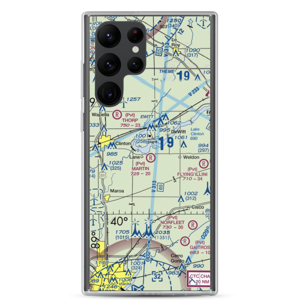 Sugar Hollow RLA Airport (IL27) VFR Sectional Samsung Case Samsung Galaxy S22 Ultra model shown