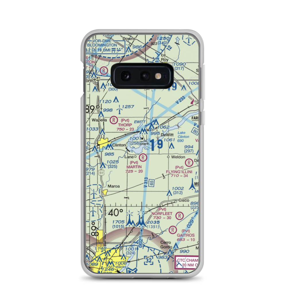 Sugar Hollow RLA Airport (IL27) VFR Sectional Samsung Case Samsung Galaxy S10e model shown