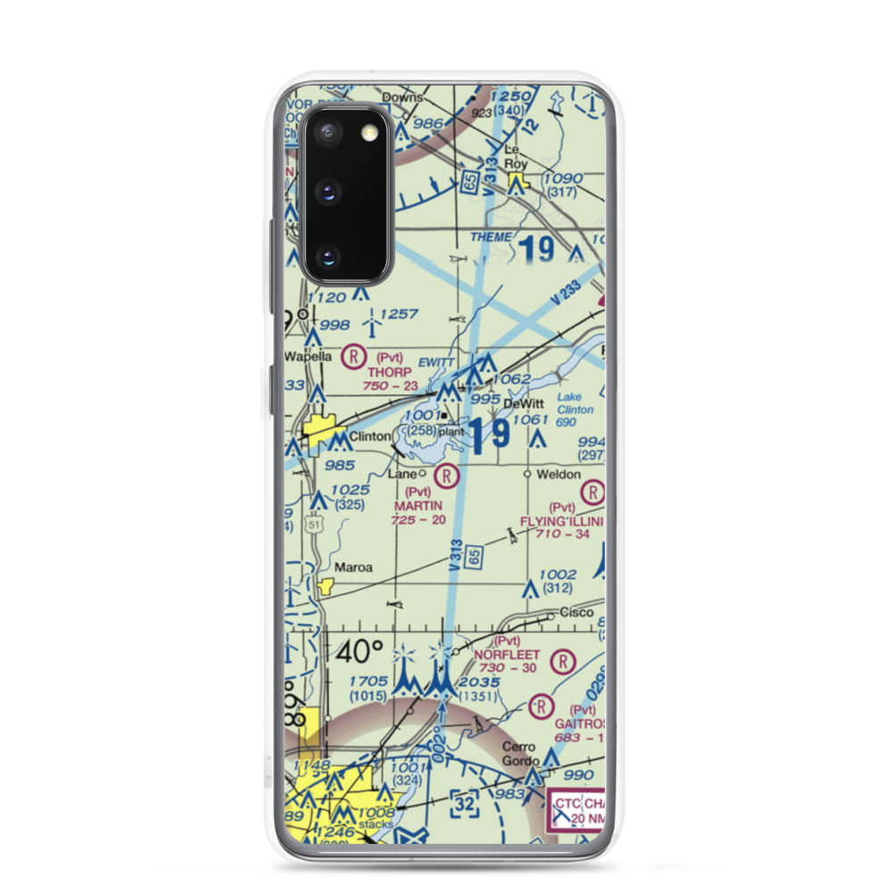 Sugar Hollow RLA Airport (IL27) VFR Sectional Samsung Case Samsung Galaxy S20 model shown