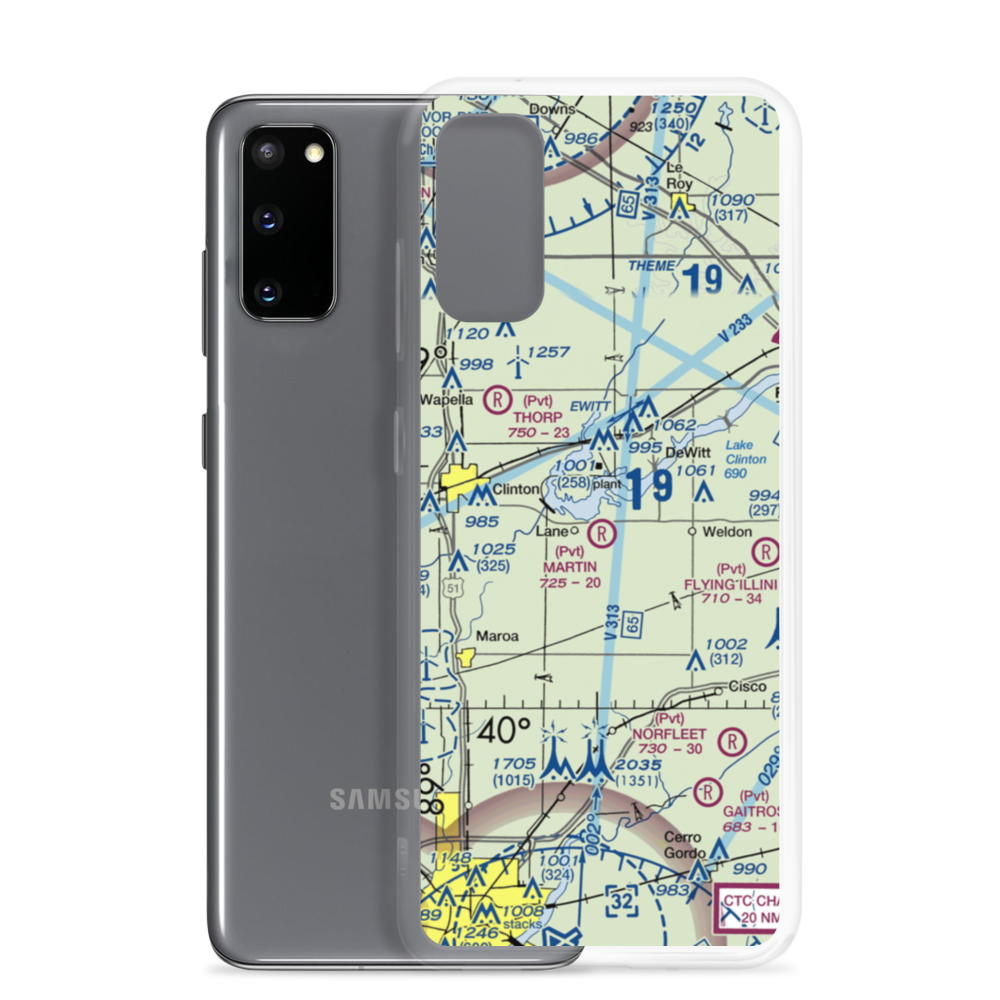 Sugar Hollow RLA Airport (IL27) VFR Sectional Samsung Case Samsung Galaxy S20 model shown