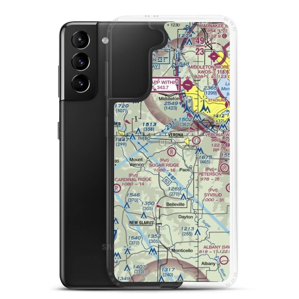 Sugar Ridge Airport (WS62) VFR Sectional Samsung Case Samsung Galaxy S21 Plus model shown