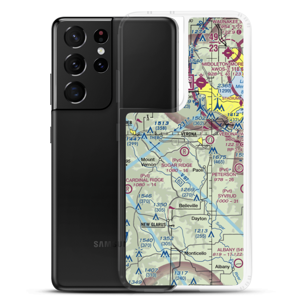 Sugar Ridge Airport (WS62) VFR Sectional Samsung Case Samsung Galaxy S21 Ultra model shown