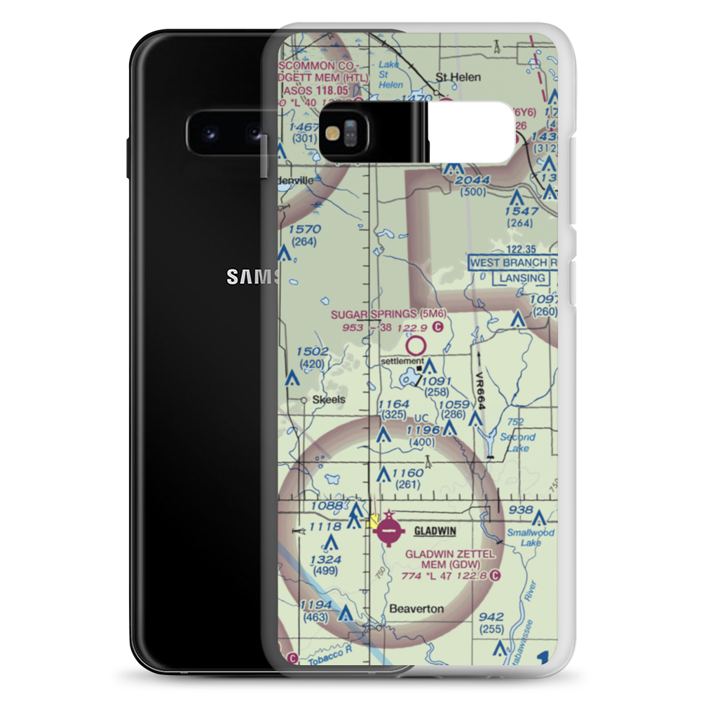 Sugar Springs Airpark (5M6) VFR Sectional Samsung Case Samsung Galaxy S10+ model shown