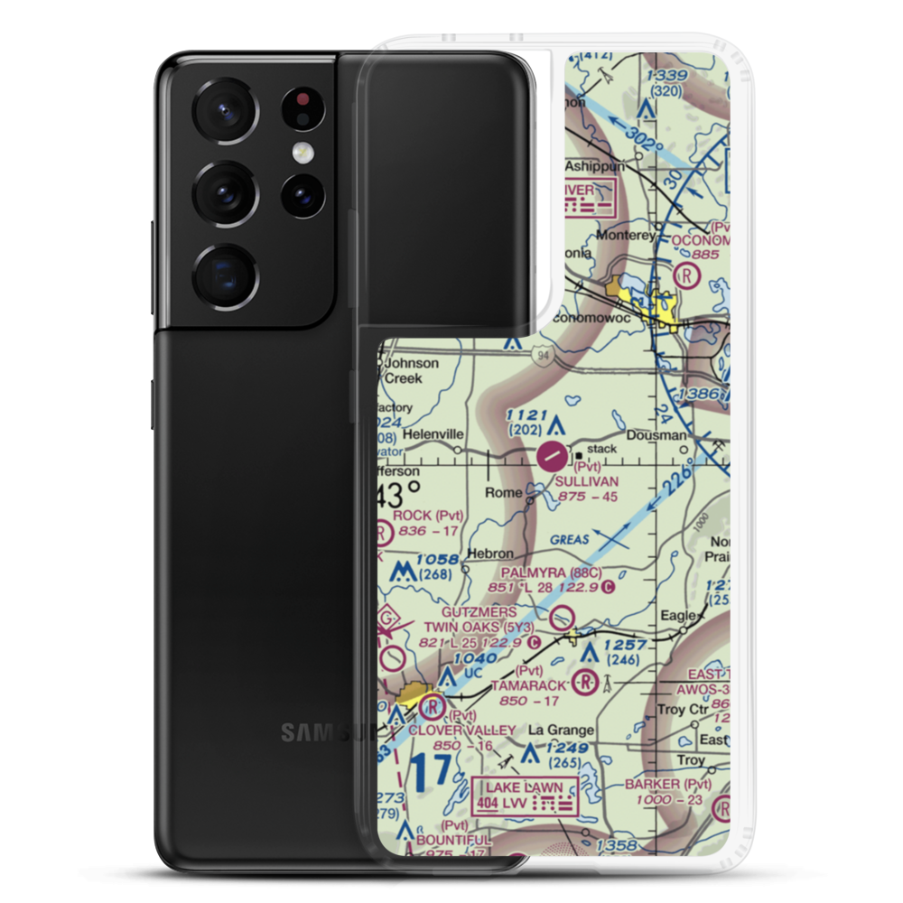Sullivan Airport (31WI) VFR Sectional Samsung Case Samsung Galaxy S21 Ultra model shown