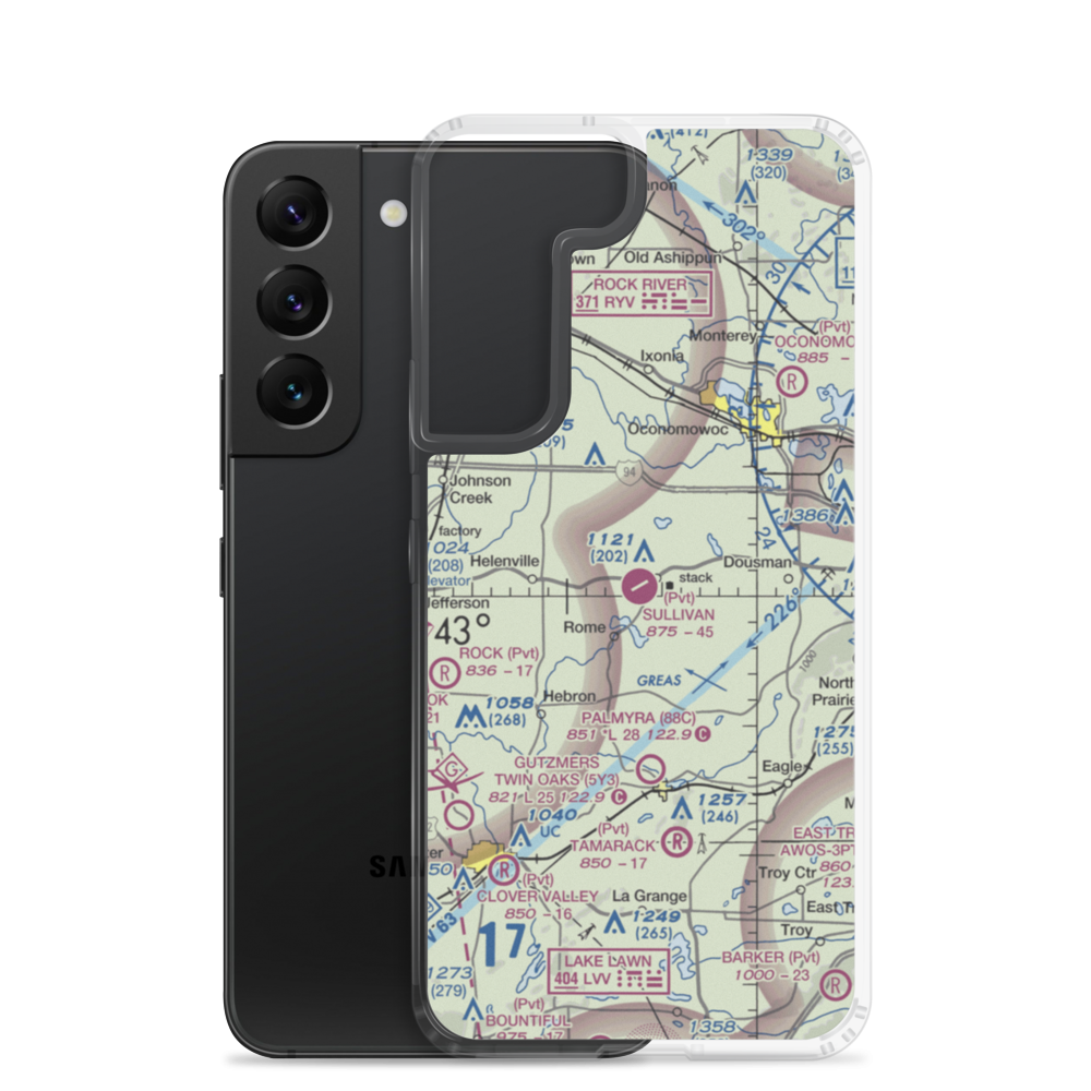 Sullivan Airport (31WI) VFR Sectional Samsung Case Samsung Galaxy S22 model shown