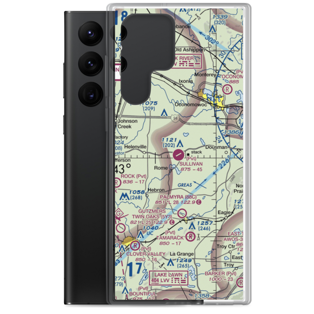 Sullivan Airport (31WI) VFR Sectional Samsung Case Samsung Galaxy S22 Ultra model shown